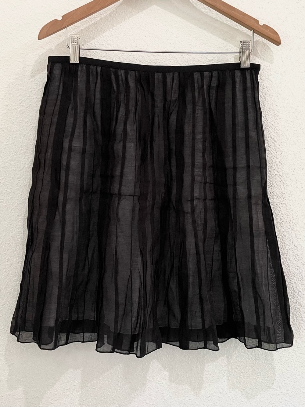 Nic+Zoe Black Pleated Whimsigoth Mini Skirt Gauzy Witchy